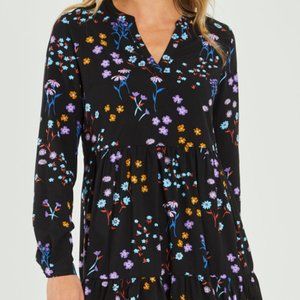 Sugarhill Brighton Thea Smock Dress - Black, Wild Floral